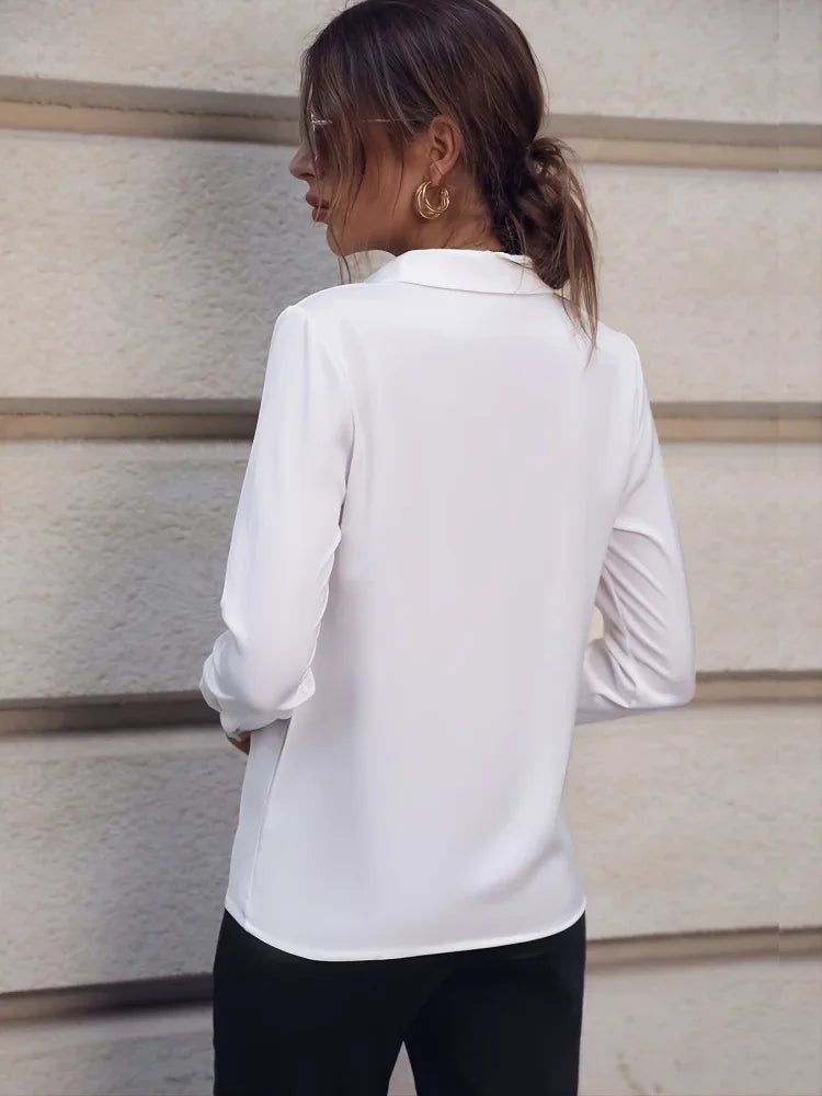 Collar Long Sleeve Blouse