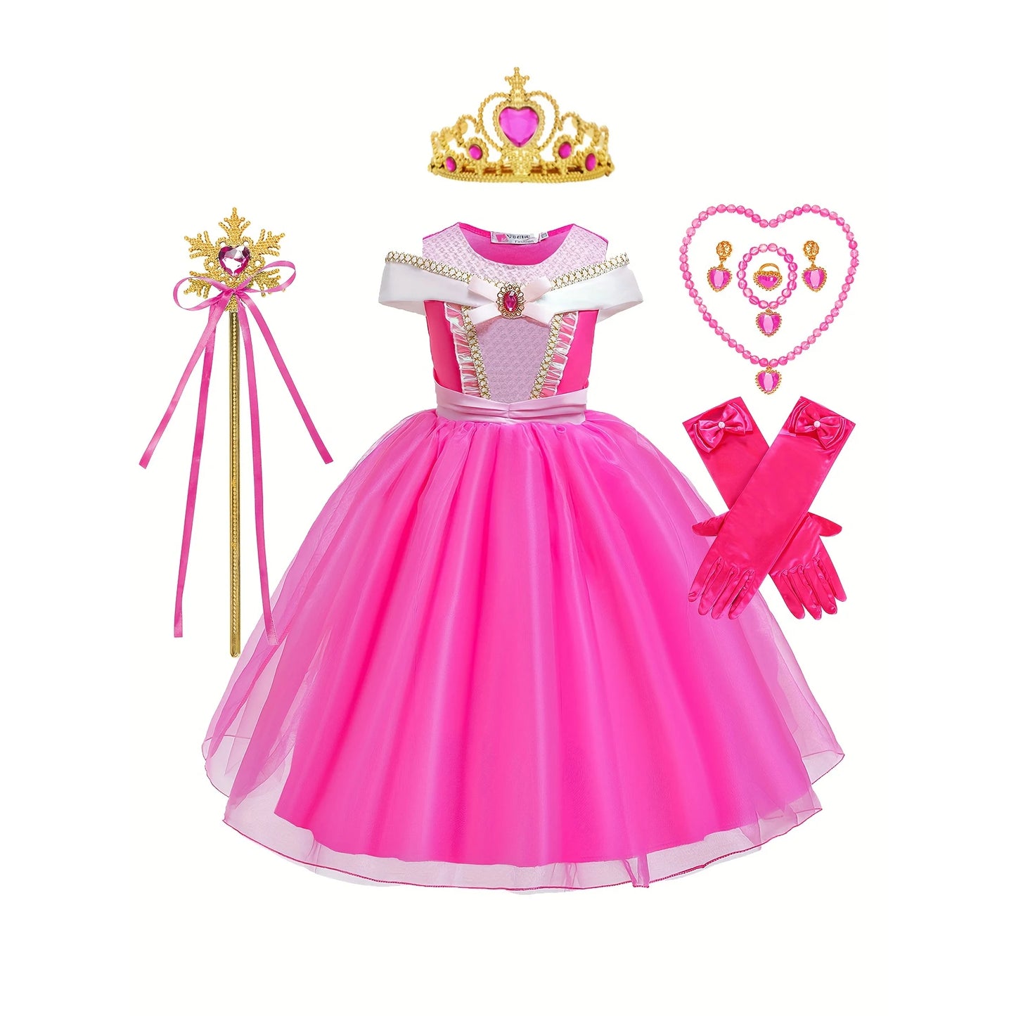 Pink Aurora Cosplay Costume Princess Dress