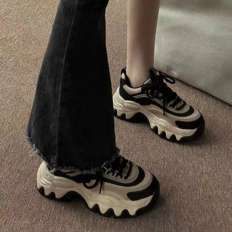 Casual Thick Bottom Platform Leather Chunky Sneakers