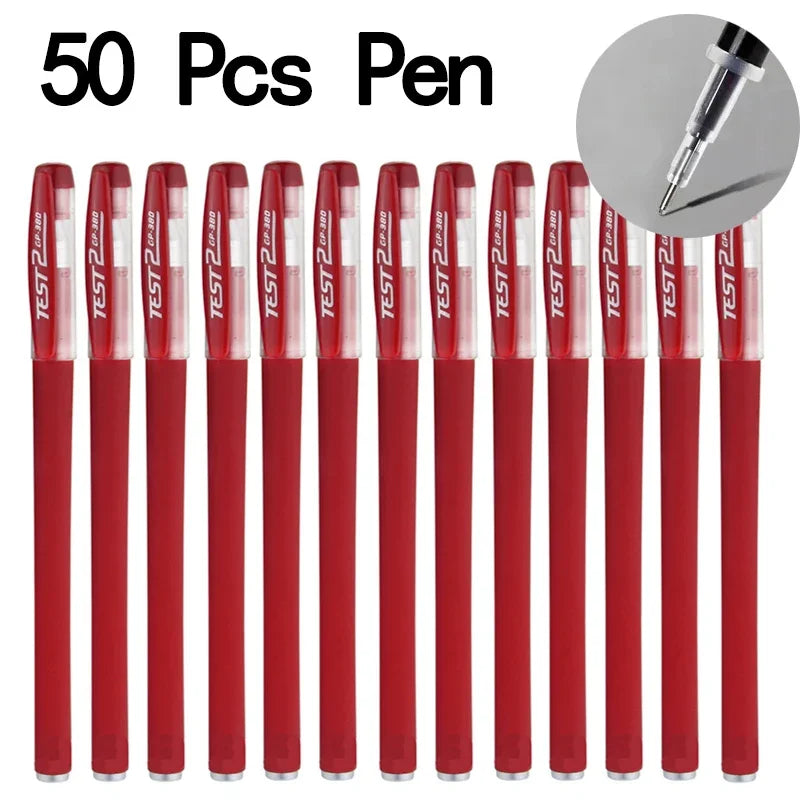 20/50 Pcs Gel pens Set Black Blue Red Refill Gel School