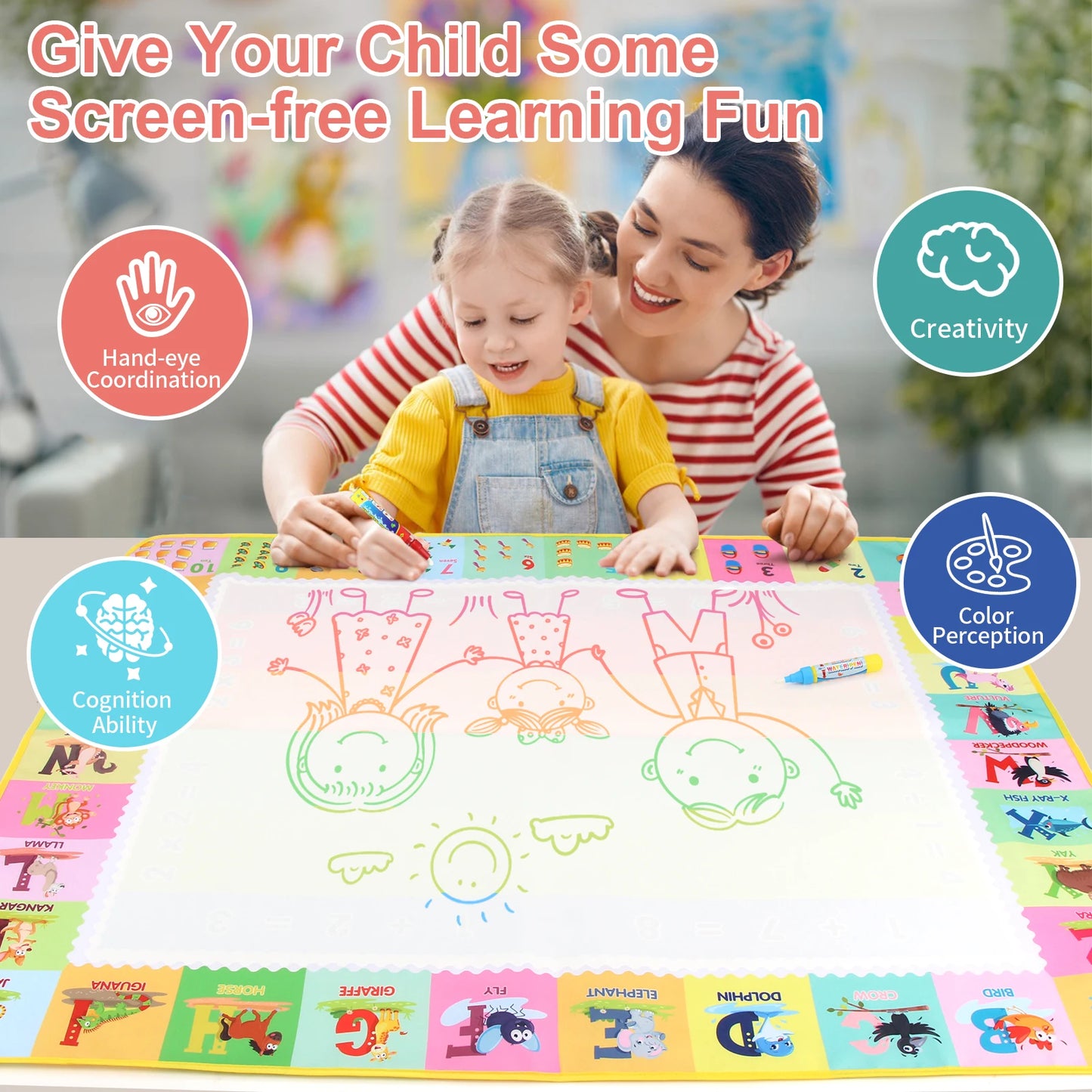 100x80CM Magic Water Drawing Mat Doodle Toys