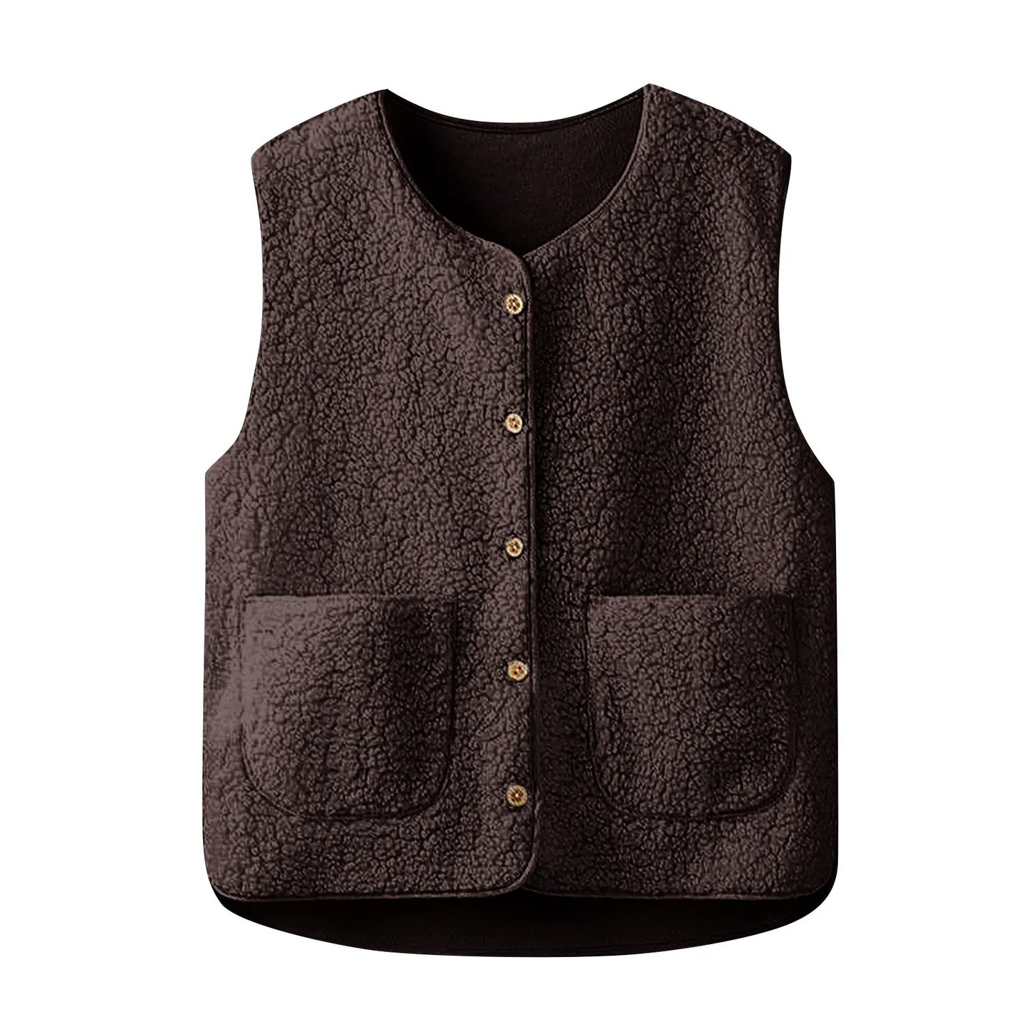Teddy Fleece Thin Vest Sleeveless Short Jacket