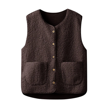 Teddy Fleece Thin Vest Sleeveless Short Jacket