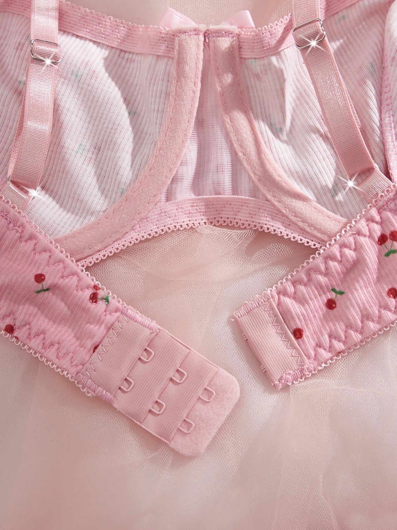 2-Piece Set Cherry Print Comfortable Lingerie