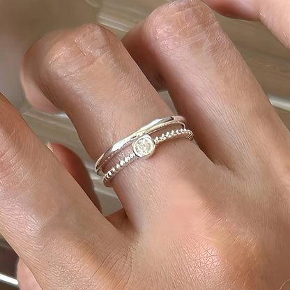 925 Sterling Silver Drip Glaze Butterfly Zircon Rings