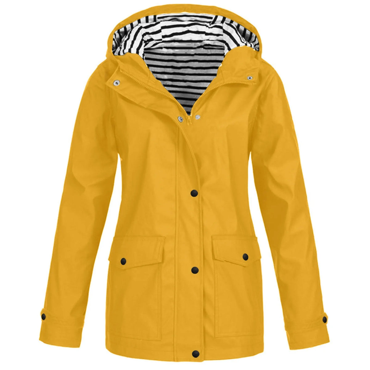 Rain Heat Retaining Outdoor Plus Size Waterproof Hooded Raincoat Coat