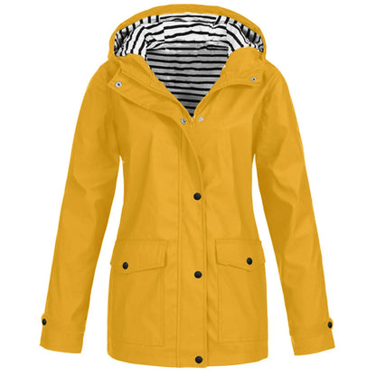 Rain Heat Retaining Outdoor Plus Size Waterproof Hooded Raincoat Coat