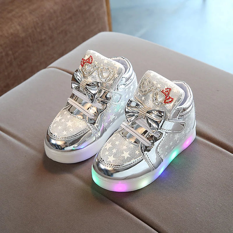 Kids LED Girls Flash Light-up Board Sneakers