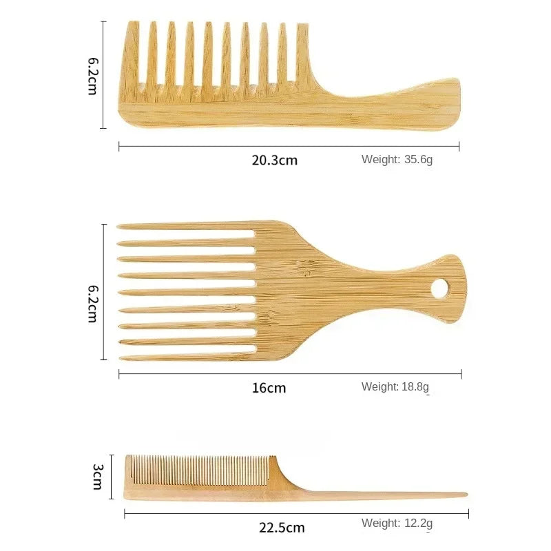 Natural Bamboo Wooden Hair Anti-Static Hair Brush