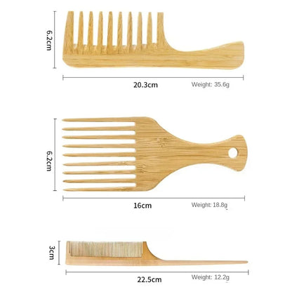 Natural Bamboo Wooden Hair Anti-Static Hair Brush