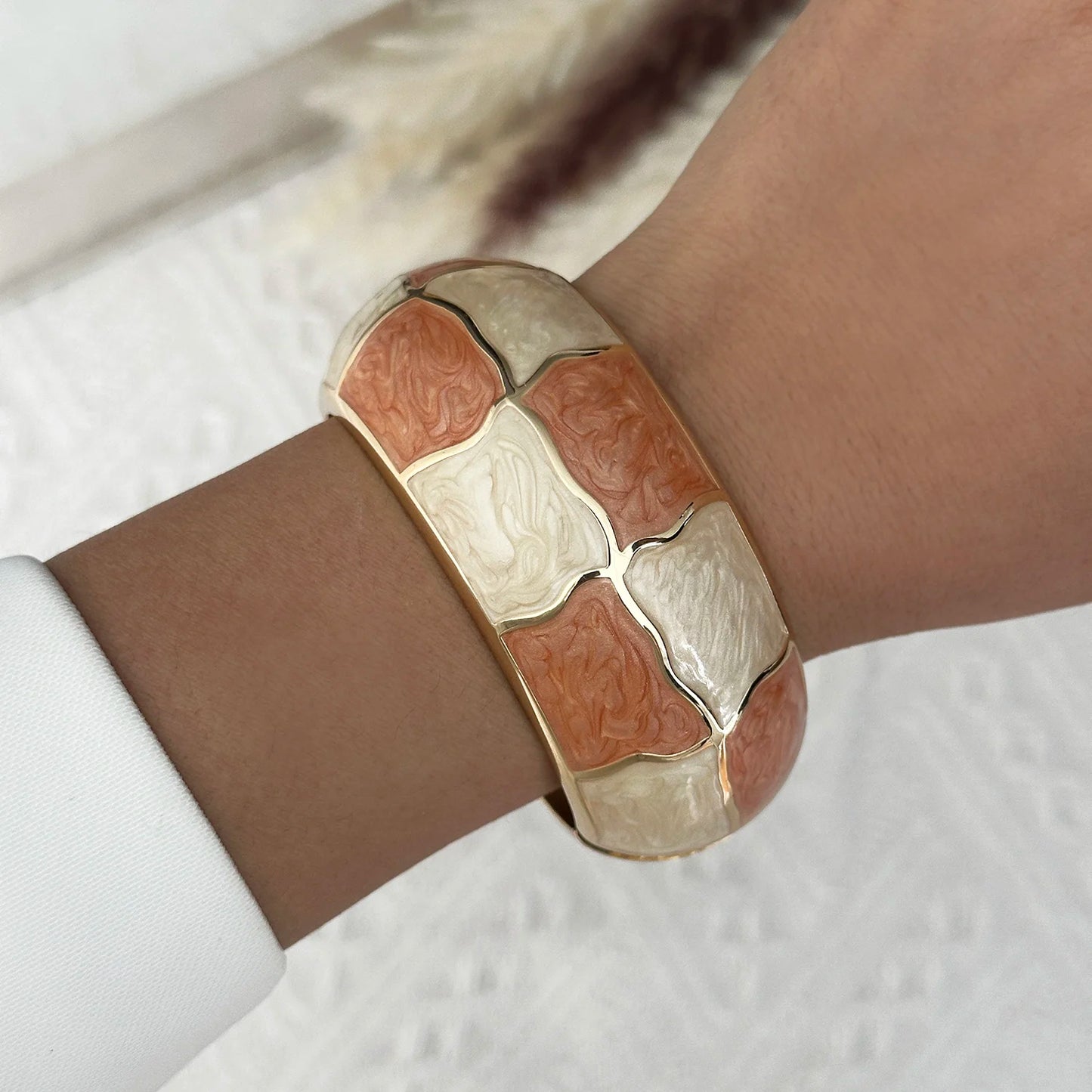 Round Bangles Exaggerated Geometric Wide Cuff Bracelets Hip Hop
