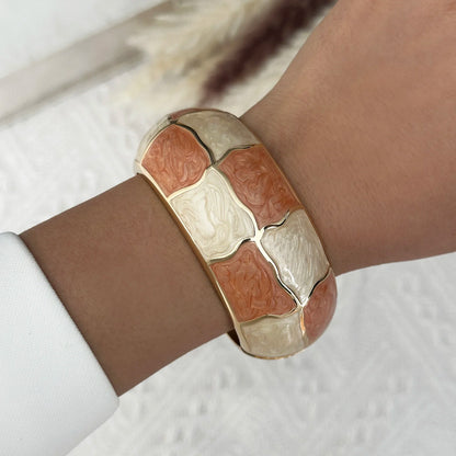 Round Bangles Exaggerated Geometric Wide Cuff Bracelets Hip Hop