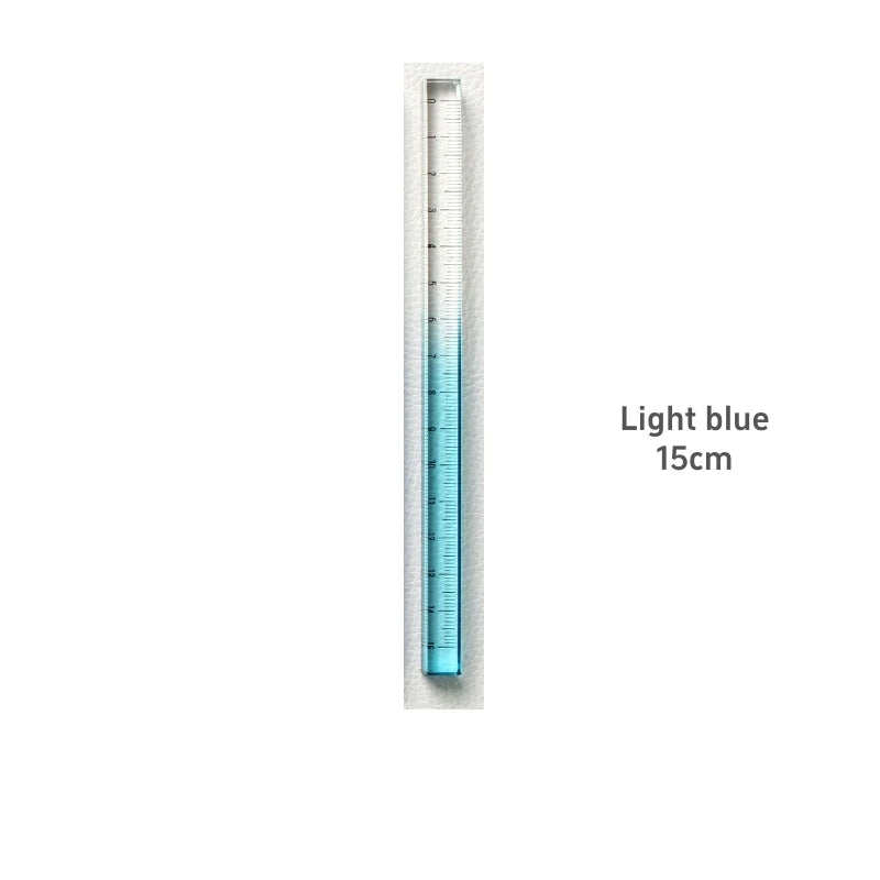 1pcs Colorful Clear Straight Ruler 15cm Four Edges Acrylic Transparent
