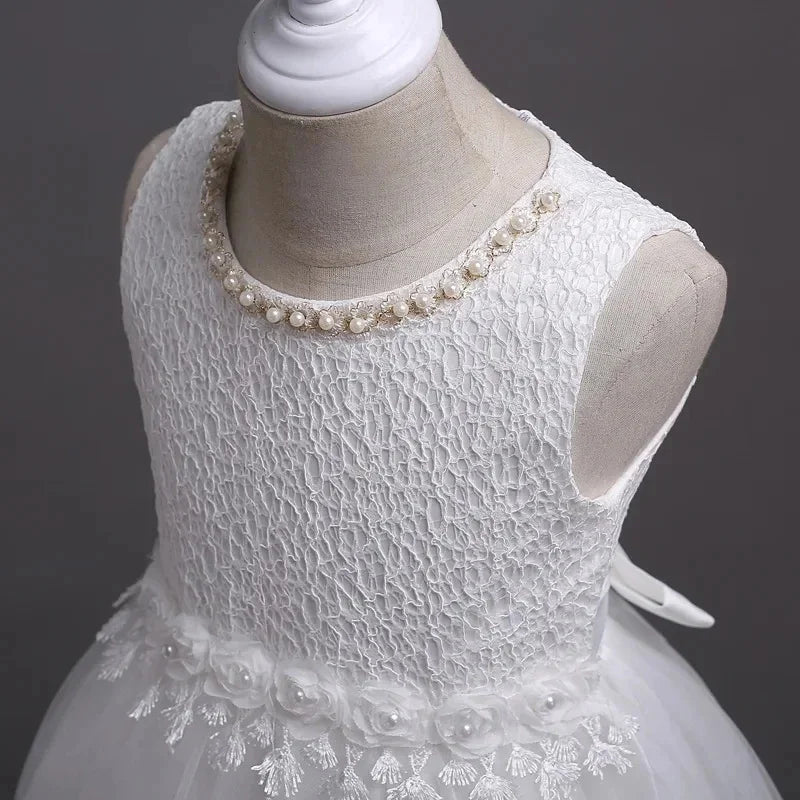 Baby Girls 1 Year Flowers Baptism Dress