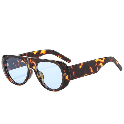 Vintage Big Frame Ellipse Square Sunglasses