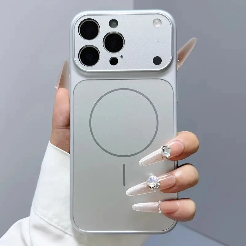 Original Nano Frosted Glass For Magsafe Wireless Charging Phone Case For iPhone  Magnetic Cover
