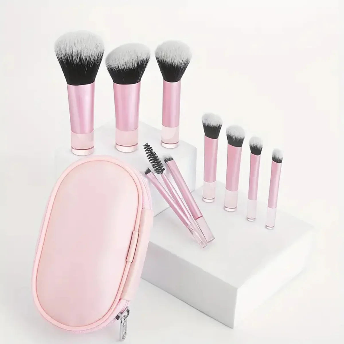 10Pcs Makeup Brushes Set With Bag Cosmetic Eye Shadow Foundation Loose Powder Blush