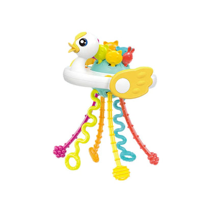 Activity Development Pull String Silicone Teething Rattle Educational Learning Toy