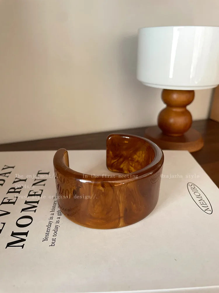 Geometry Wide-edge Dark Grain Bracelets