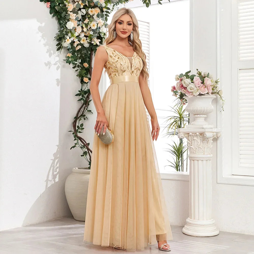Sexy Prom Bridesmaid Maxi Dress
