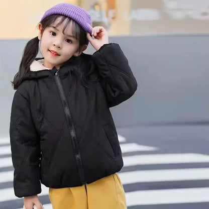 Thick Down Cotton Winter Plus Velvet Warm Jackets 2-6 Year