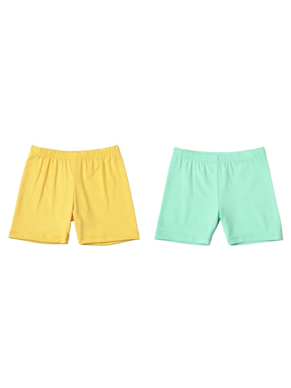 2Pcs Summer Solid Color Kids Leggings Girls