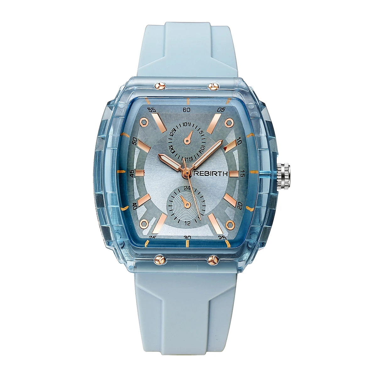 Affordable Macaron-Colored Barrel-Shaped with Silicone Strap Watch