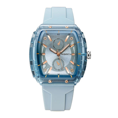 Affordable Macaron-Colored Barrel-Shaped with Silicone Strap Watch