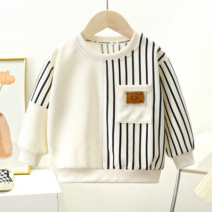 Spring Round Neck Long Sleeve Sweater Hoodie Set