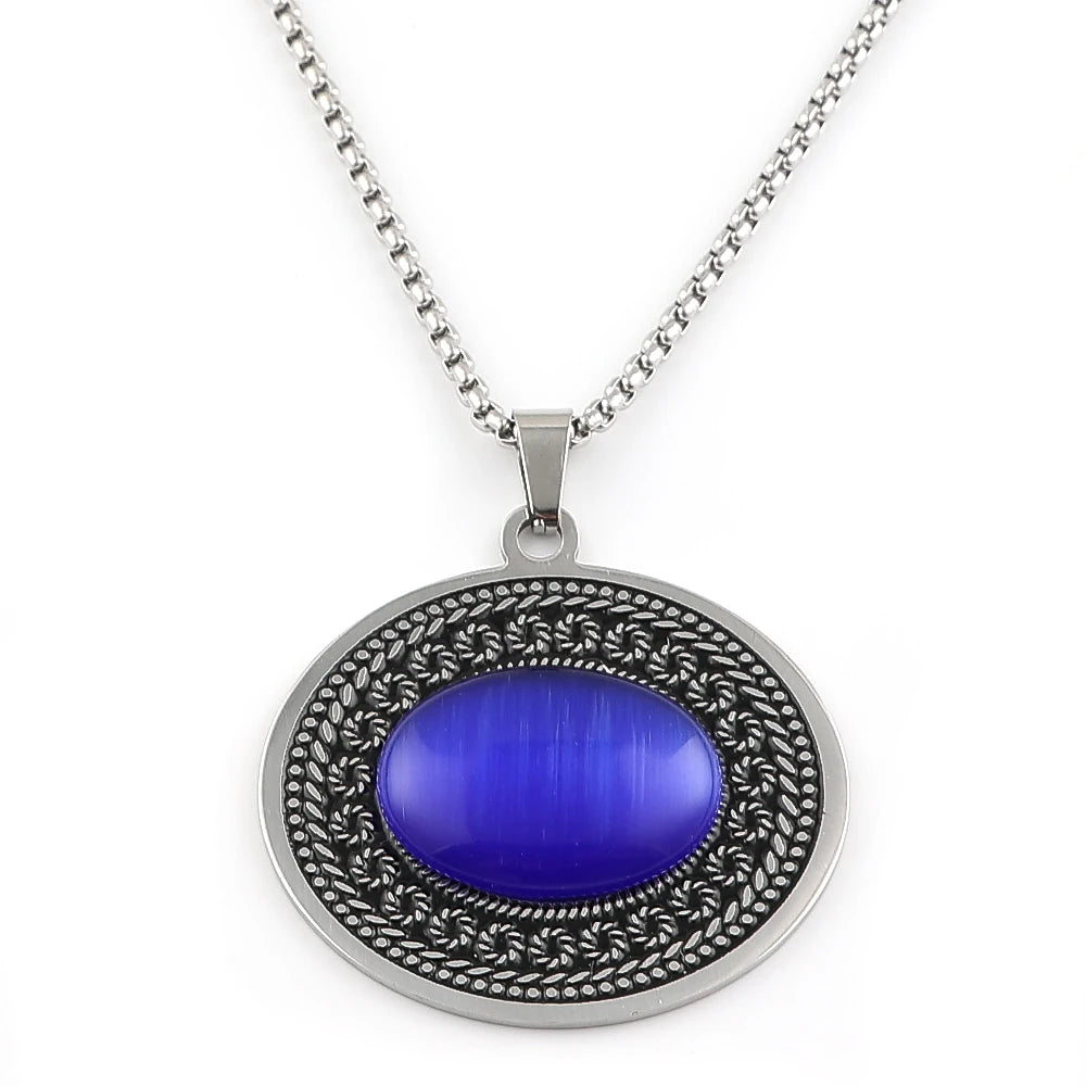 Stainless Steel Bohemia Natural Stone Vintage Necklaces