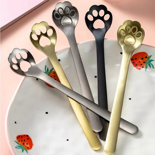 Creative Cute Cat Dog Claw 304 Stainless Steel Spoon