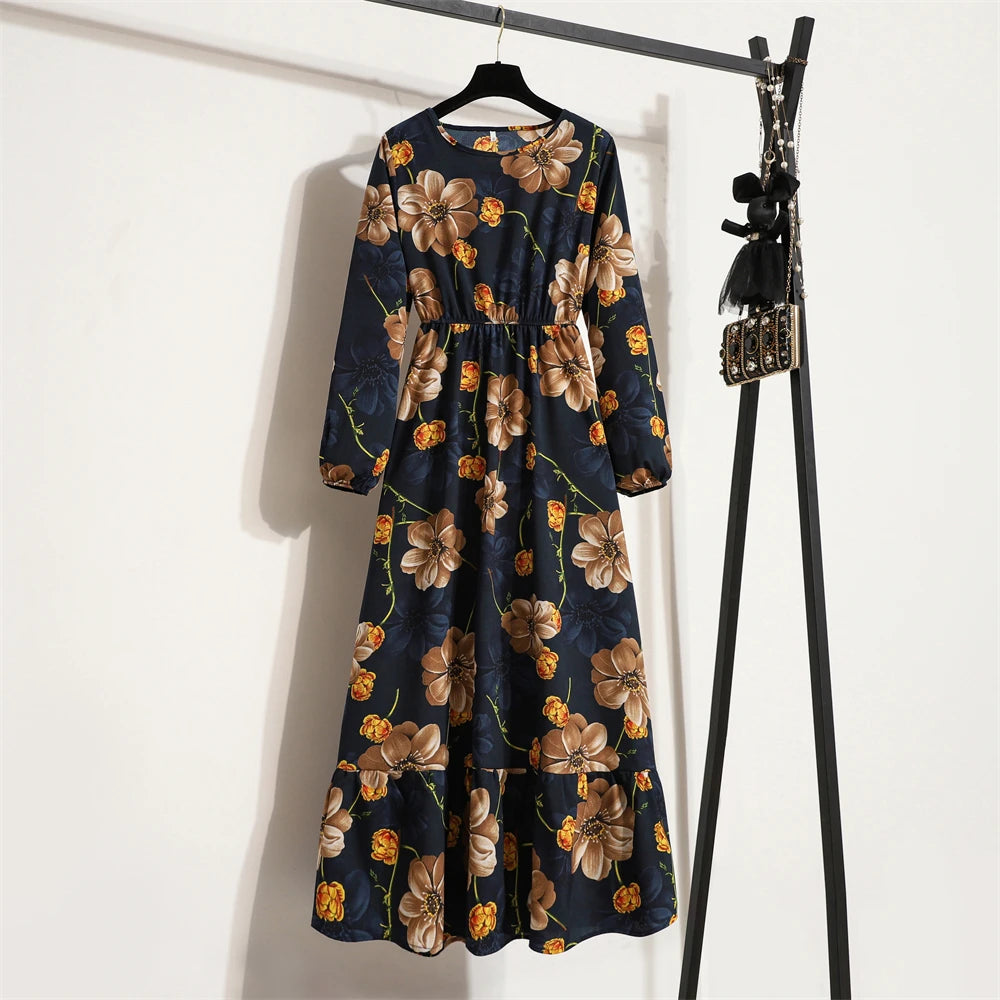 Maxi Casual Full Sleeve Floral Printed Dress