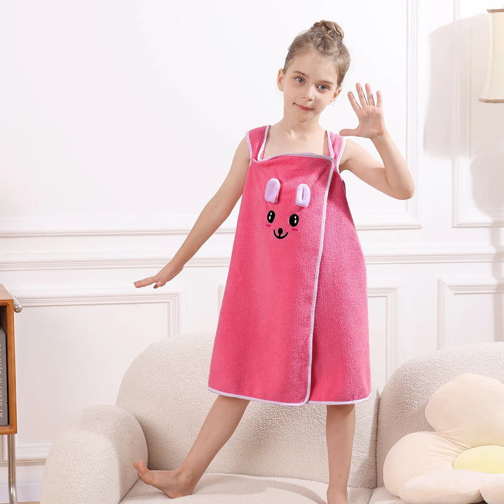 Wrap Cute Bunny Ears Microfiber Kids Bath Towel