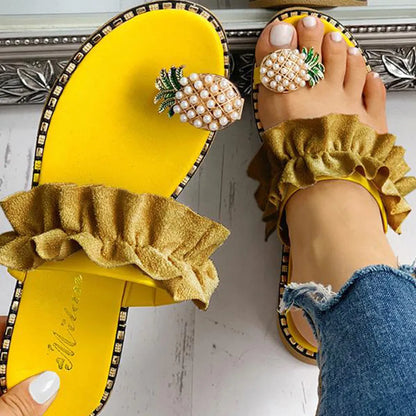Pearl Flat Toe Bohemian Shoes plus size