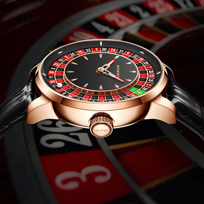 Russian Roulette Game 46MM Mechanical Sapphire Mirror Diamond Dial Watch