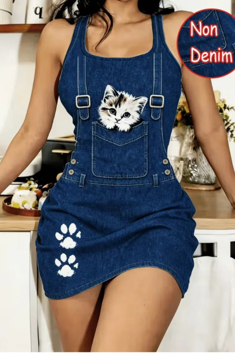 Casual home wear tailored waistcoat sleeveless sleep Dress