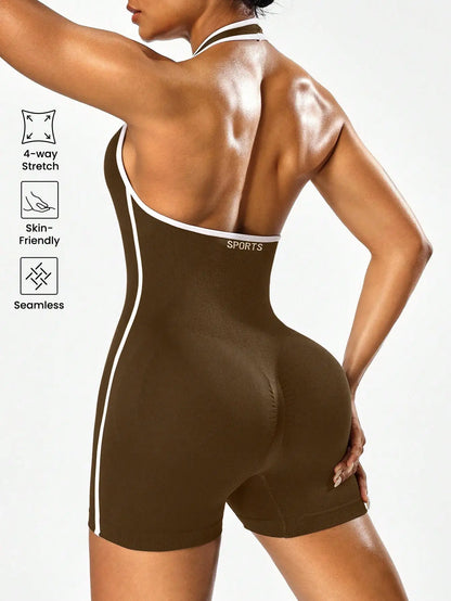 Cross-body yoga jumpsuit