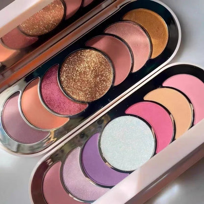 7 Color Liquid Eye Shadow Plate Pearlescent Glitter High Gloss Brightening