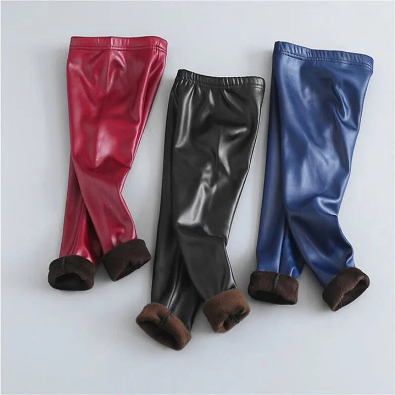 Autumn Winter Slim Thicken Imitation Leather Legging Plus Velvet Warm Pants