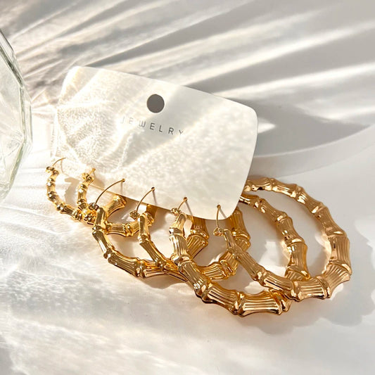 3pairs Hoop Big Geometry Round Circle Earring