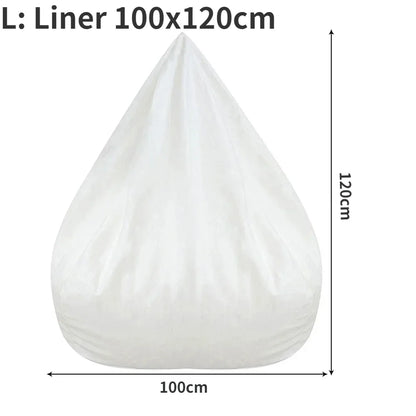 Large Bean Bag Chair Sofa Cover Without Filler Lazy Corner Seat
