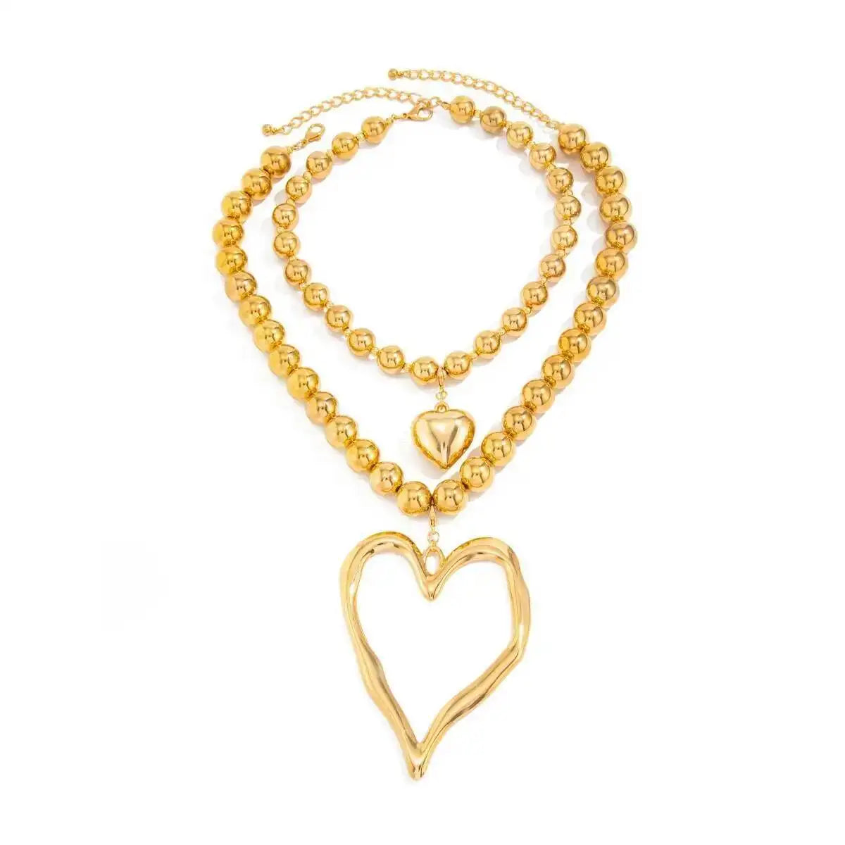 Exaggerated Vintage Large Heart Pendant Necklace