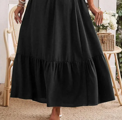 High Waisted Black Midi Skirt