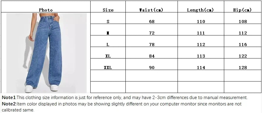 Blue High street baggy straight pants jeans