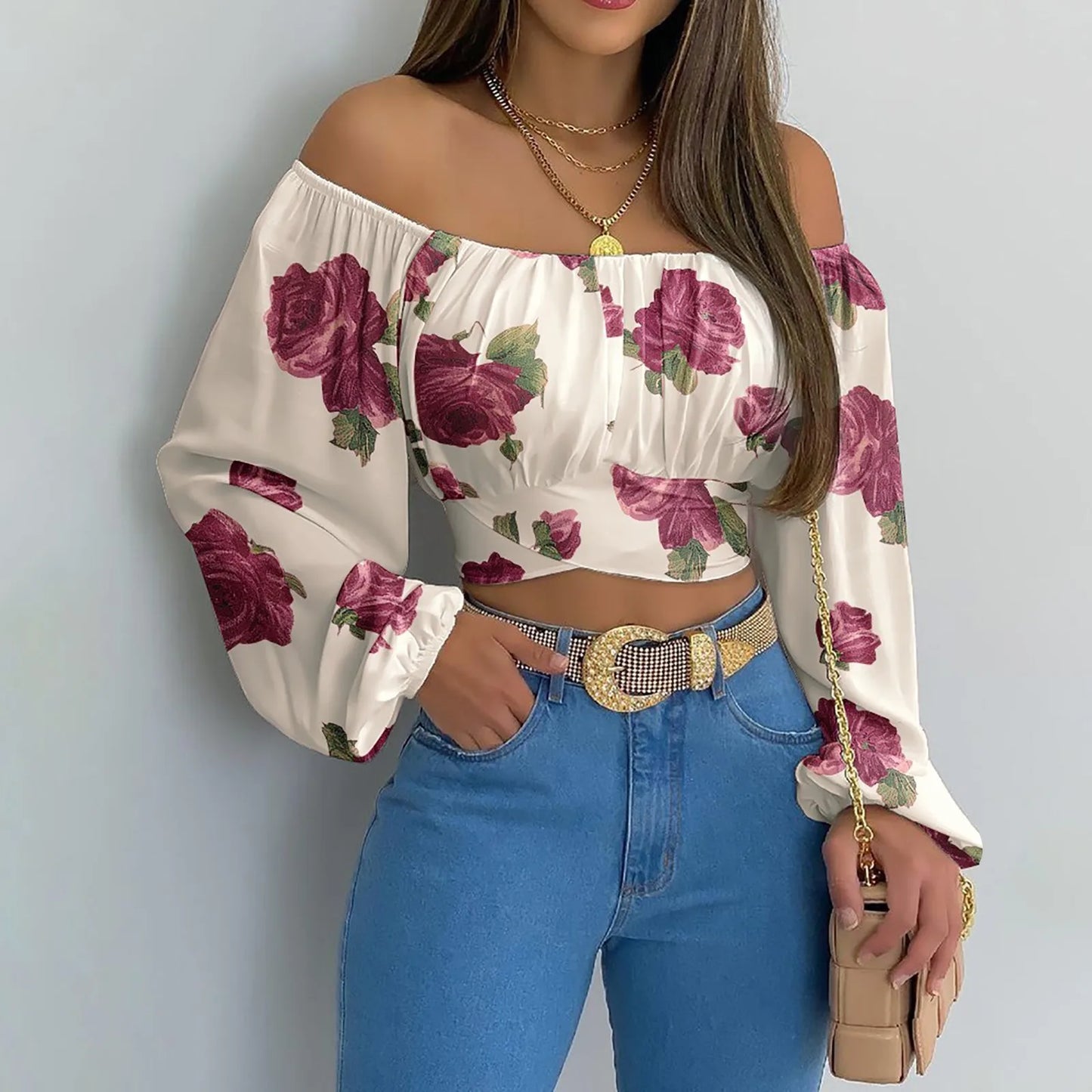 Sexy Off Shoulder Long Sleeve Blouse