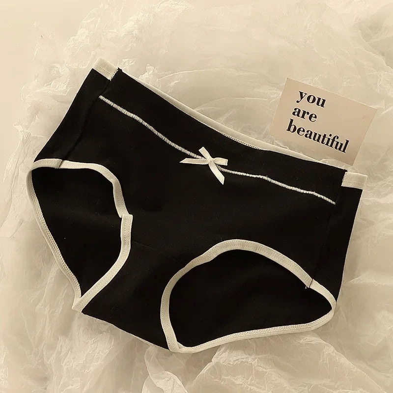 3pcs Full Cotton High Waist Lingerie