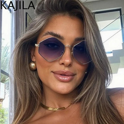 Small Frame Hexagon Punk Sunglasses