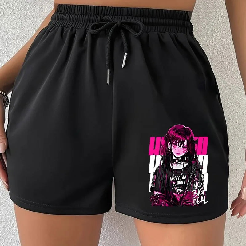 Anime Cartoon Girl Printed Shorts