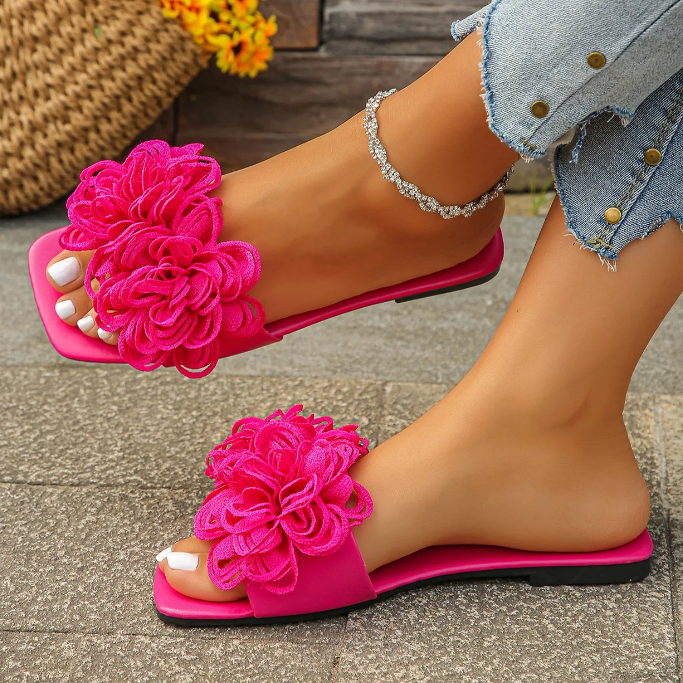 Flower Flat Slippers