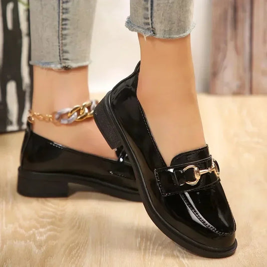 Flat Round Head Small Leather Shoes